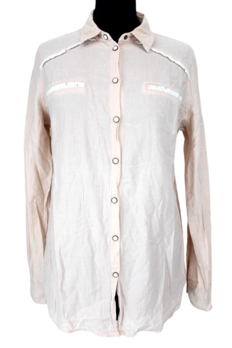 Promod Chemise Blanche Large Femme Chemise à Strass Femme Blanc