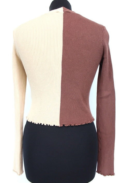Gilet court - Finition bas et manche froufrou - JENNYFER - Taille M - Friperie - Seconde main