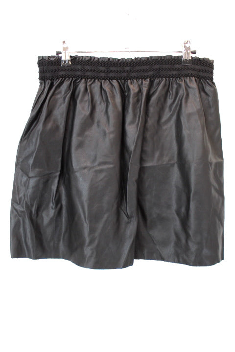 Jupe boule en similicuir fluide avec ceinture élastique et poches ZARA taille L - Vêtement de seconde main - Friperie en ligne