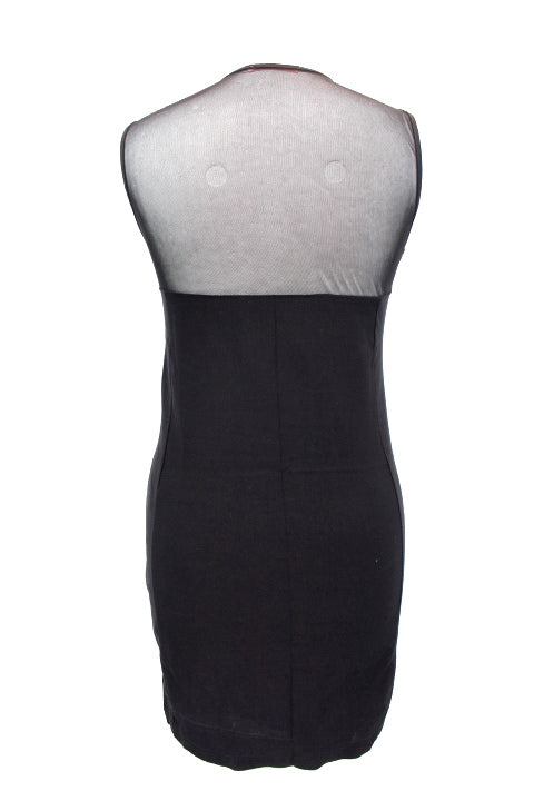 Robe encolure dorée et dos en voilage FLAMMODE taille M - Vêtement de seconde main - Friperie en ligne