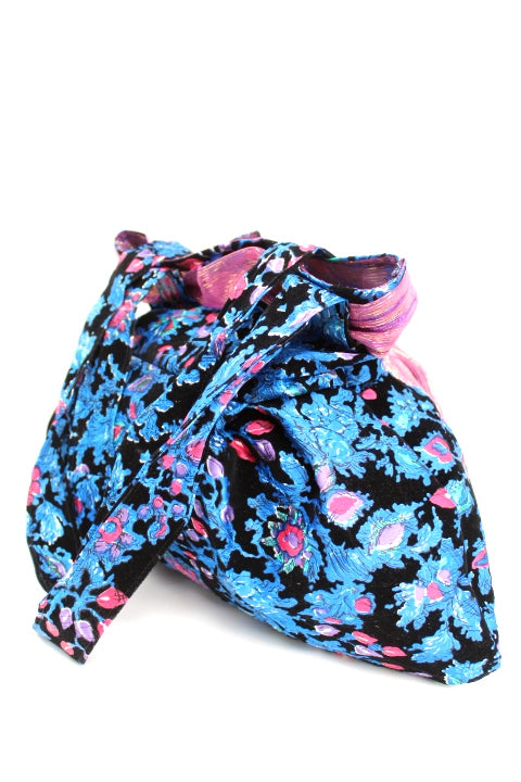 Sac à main tissu bi-matière velours