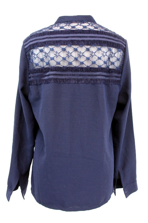 Top manches longues avec dentelle au dos Color Block taille L