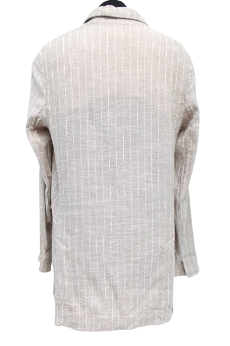 Veste longue en lin mélangé avec fausses poches et fentes de chaque côté à l'arrière MNG CASUAL taille M - Vêtement de seconde main - Friperie en ligne