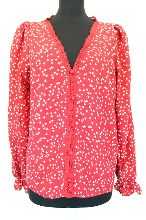 Blouse à cœurs blancs Shein taille 40-42