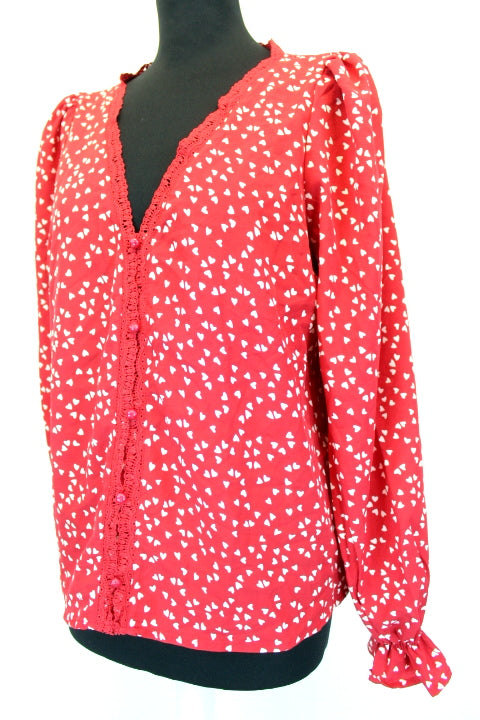 Blouse à cœurs blancs Shein Taille 40-42