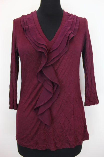 Blouse à frisons H&M taille 34-36 - friperie femmes, vêtements d'occasion, seconde main