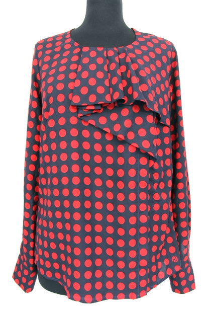 Blouse à pois volantée devant River Woods taille 38 - friperie femmes, vêtements d'occasion, seconde main