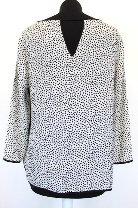 Blouse blanche et noire La Redoute Essentiel taille 36