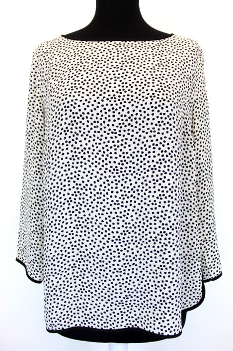 Blouse blanche et noire La Redoute Essentiel taille 36