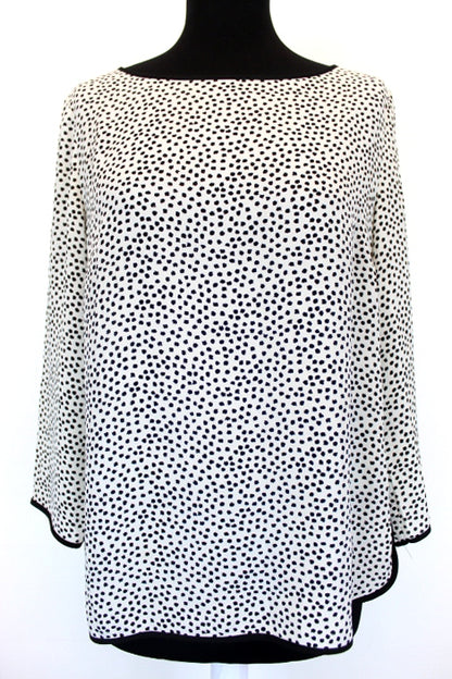 Blouse blanche et noire La Redoute Essentiel taille 36