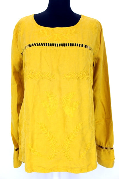 Blouse broderies ton sur ton Chloé Stora taille 38-occasion friperie de luxe