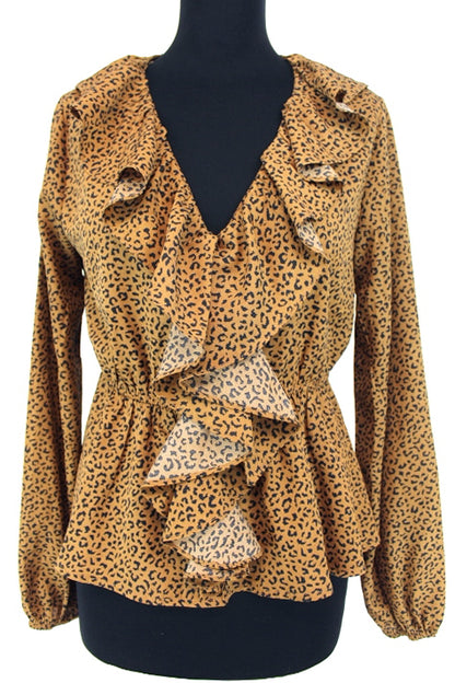 Blouse croisée à frisons - Giracoo - Taille S/M - Friperie seconde main