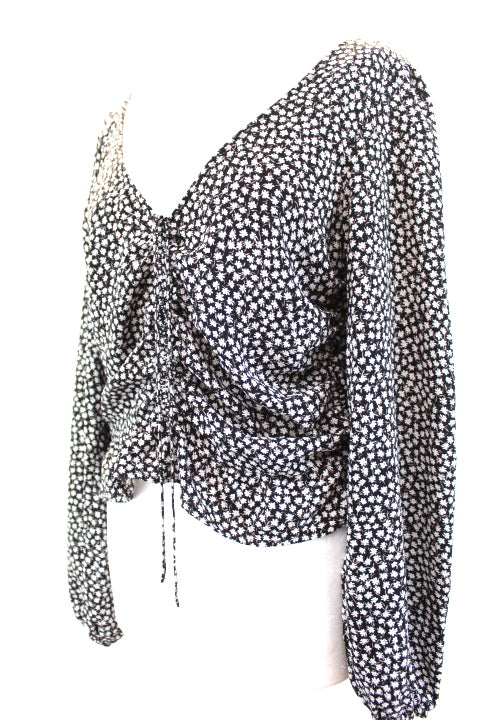 Blouse fleurie effet drapé H&amp;M taille M (3)