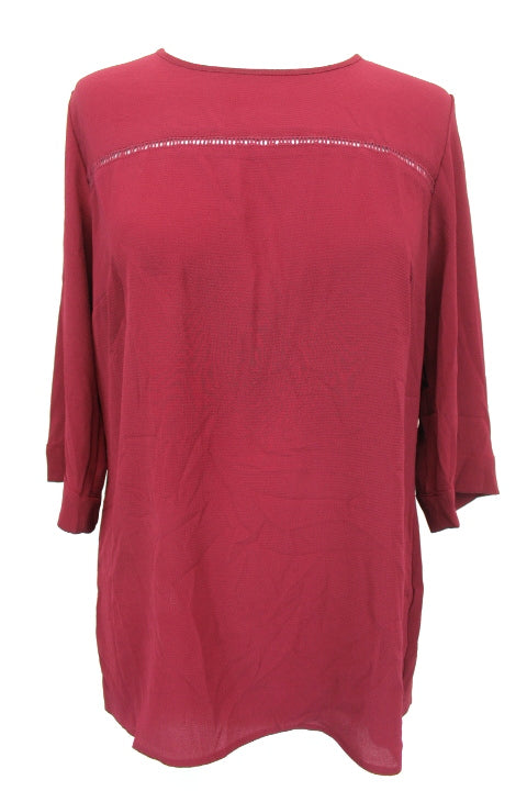 Blouse longue bordeaux Atmosphère taille 36 - friperie femmes, vêtements d'occasion, seconde main