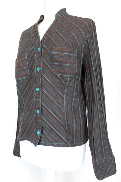 Blouse marron et bleu Pusel fe taille 42