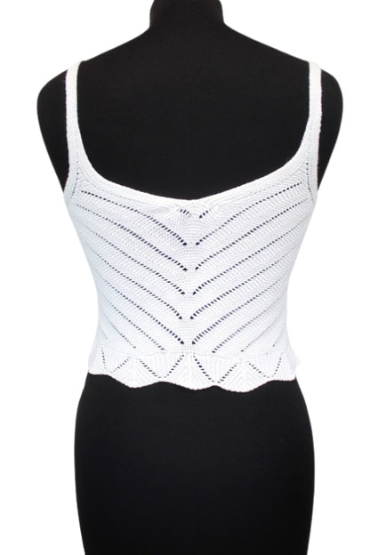 Bustier en laine effet crochet JENNYFER taille M - Vêtement de seconde main - Friperie en ligne