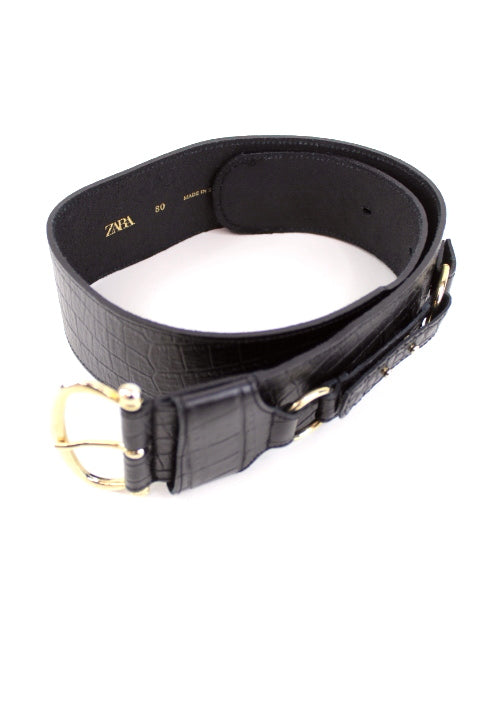 Ceinture fantaisie effet croco Zara longueur 70 cm