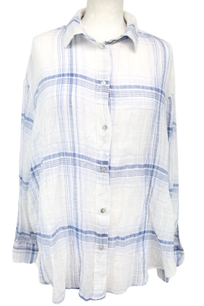 Chemise à carreaux effet fripé H&M taille 40 - friperie femmes, vêtements d'occasion, seconde main