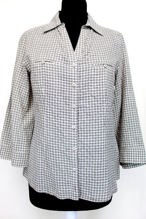 Chemise cintrée à carreaux Caroll taille 38 - friperie