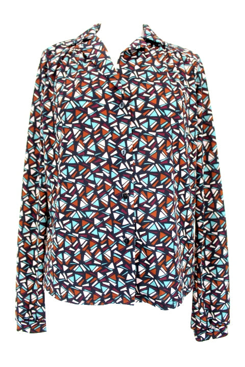 Chemisier fluide imprimé multicolore Promod taille 38 - friperie femmes, vêtements d'occasion, seconde main