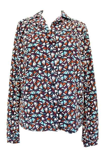 Chemisier fluide imprimé multicolore Promod taille 38 - friperie femmes, vêtements d'occasion, seconde main