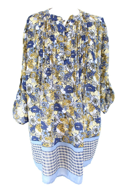 Chemise large fleurie - Woman Within - Taille M - Friperie seconde main