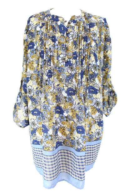 Chemise large fleurie - Woman Within - Taille M - Friperie seconde main