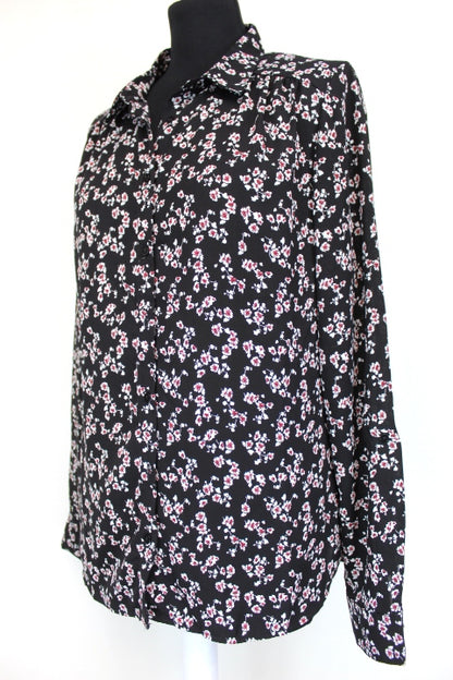 Chemise noir à fleur camaïeu taille 40