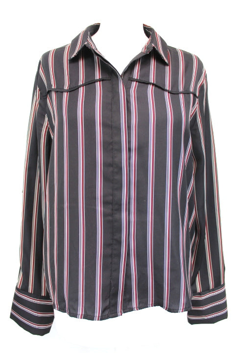 Chemise satinée à rayures Mango taille S - friperie femmes, vêtements d'occasion, seconde main