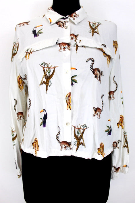 Chemise savane africaine Zara taille 34-occasion friperie
