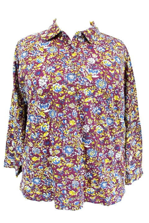 Chemisier à fleurs Monoprix taille 4 - friperie femmes, vêtements d'occasion, seconde main