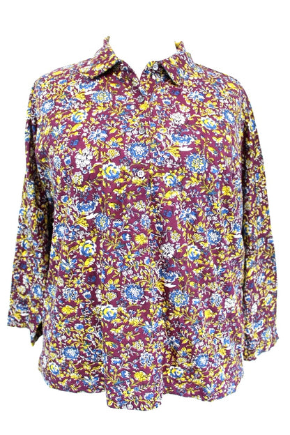 Chemisier à fleurs Monoprix taille 4 - friperie femmes, vêtements d'occasion, seconde main