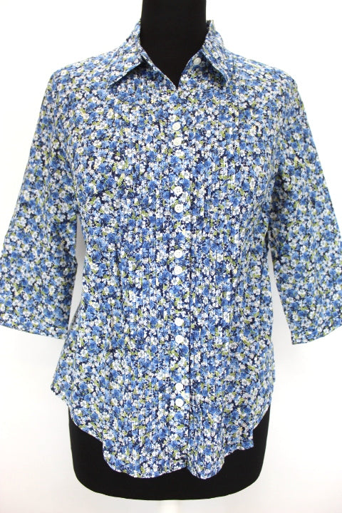 Chemisier à petites fleurs Liz & Co taille 34 - friperie femmes, vêtements d'occasion, seconde main