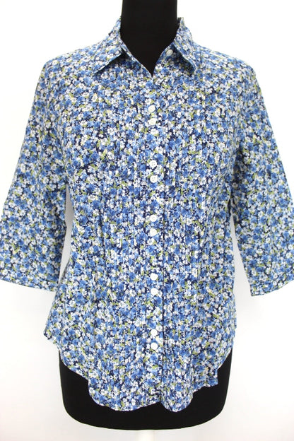 Chemisier à petites fleurs Liz & Co taille 34 - friperie femmes, vêtements d'occasion, seconde main