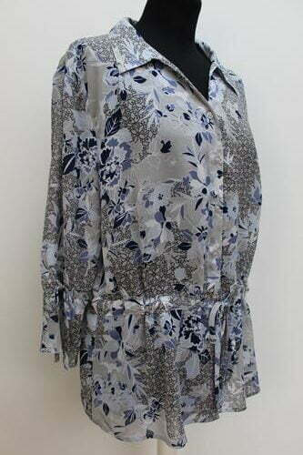 Chemisier gris fleuri Damart taille M