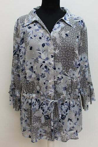 Chemisier gris fleuri Damart taille M