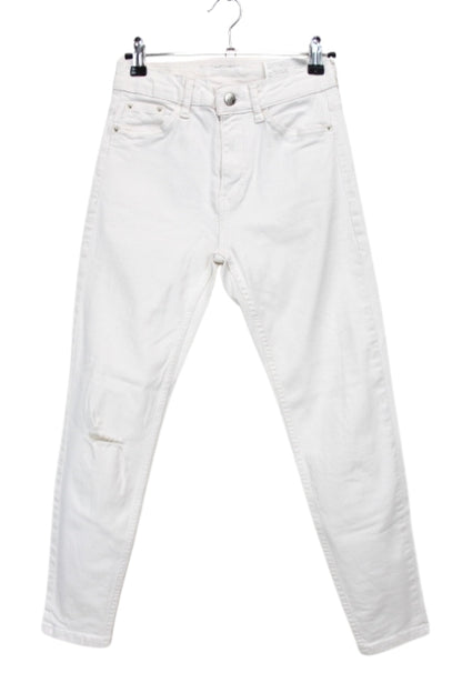 Jeans droit avec trou genou droit - BERSHKA DENIM - Taille 34 - Friperie - Seconde main