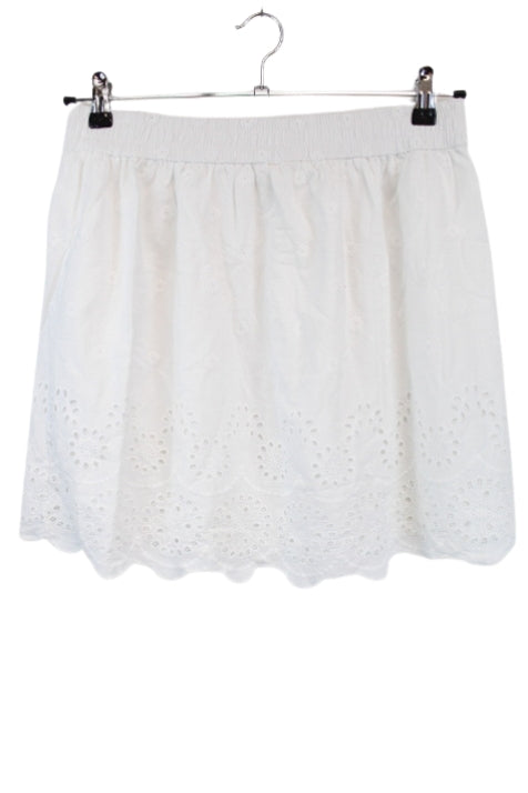 Jupe courte à broderie anglaise H&M taille 40 - friperie femmes, vêtements d'occasion, seconde main