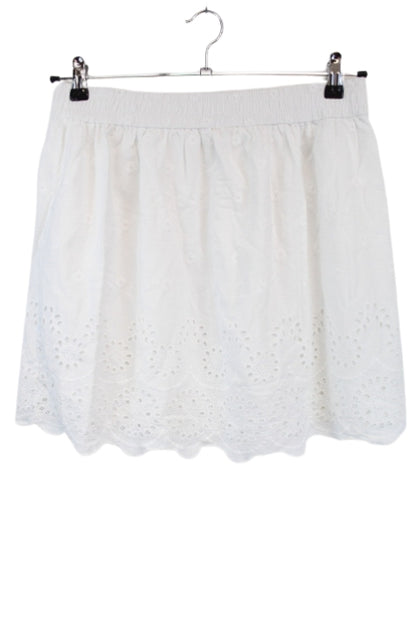 Jupe courte à broderie anglaise H&M taille 40 - friperie femmes, vêtements d'occasion, seconde main