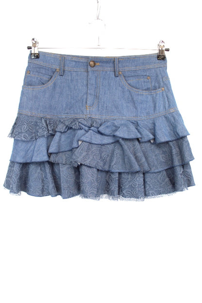 Jupe courte à volants Cache Cache taille 36 - friperie femmes, vêtements d'occasion, seconde main