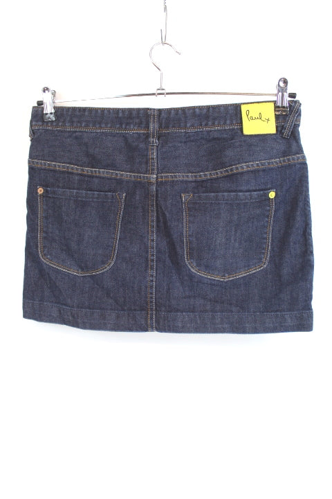Jupe courte en jeans - Fermeture éclaire - Poches avants et arrières - PAUL X - Taille 42 - Friperie - Seconde main