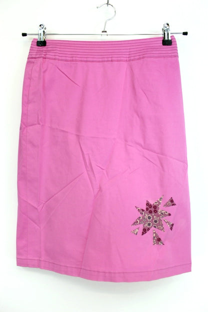 Jupe droite - Motif étoile fleurie - Fermeture éclaire et fente arrière - GERARD DAREL - Taille 36 - Friperie - Seconde main