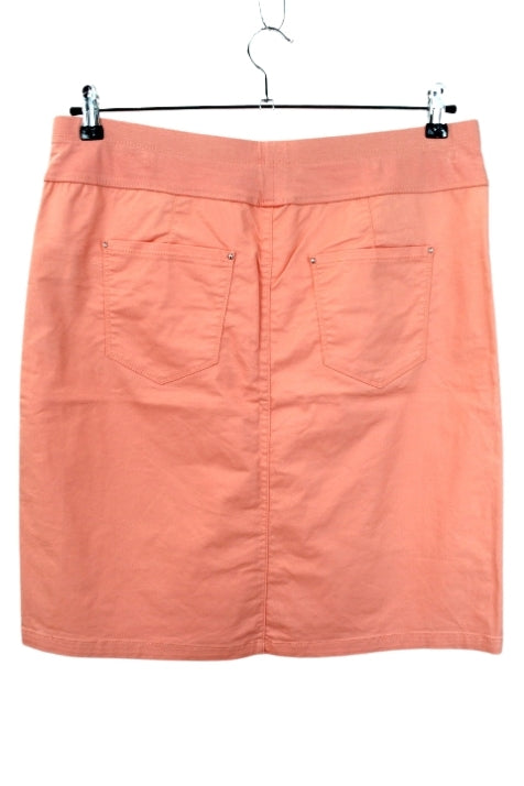 Jupe droite en coton A. THIERY avec large ceinture élastique et poches taille 44 - Vêtement de seconde main - Friperie en ligne