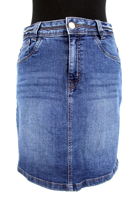 Jupe en jean basique Camaïeu taille 38 - friperie femmes, vêtements d'occasion, seconde main