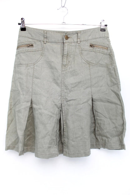 Jupe en lin à fausses poches devant Camaïeu taille 44 - friperie femmes, vêtements d'occasion, seconde main