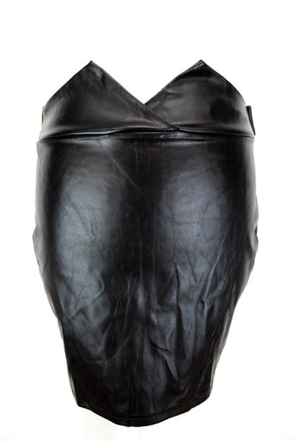 Jupe simili avec ceinture assortie Shein taille 36 - friperie femmes, vêtements d'occasion, seconde main