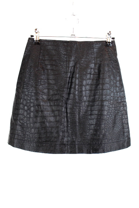 Jupe trapèze en similicuir imitation crocrodile JENNYFER taille XS - Vêtement de seconde main - Friperie en ligne