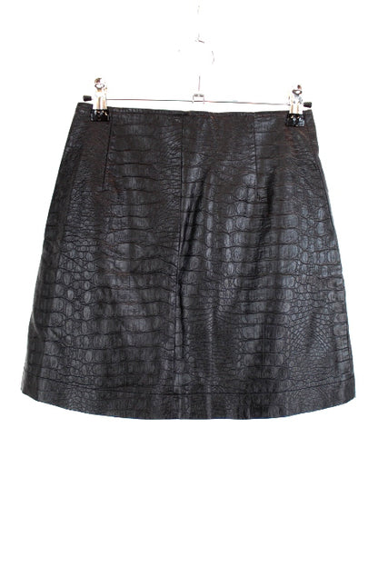 Jupe trapèze en similicuir imitation crocrodile JENNYFER taille XS - Vêtement de seconde main - Friperie en ligne