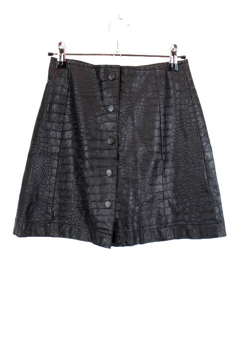 Jupe trapèze en similicuir imitation crocrodile JENNYFER taille XS - Vêtement de seconde main - Friperie en ligne