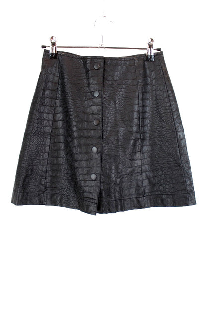 Jupe trapèze en similicuir imitation crocrodile JENNYFER taille XS - Vêtement de seconde main - Friperie en ligne